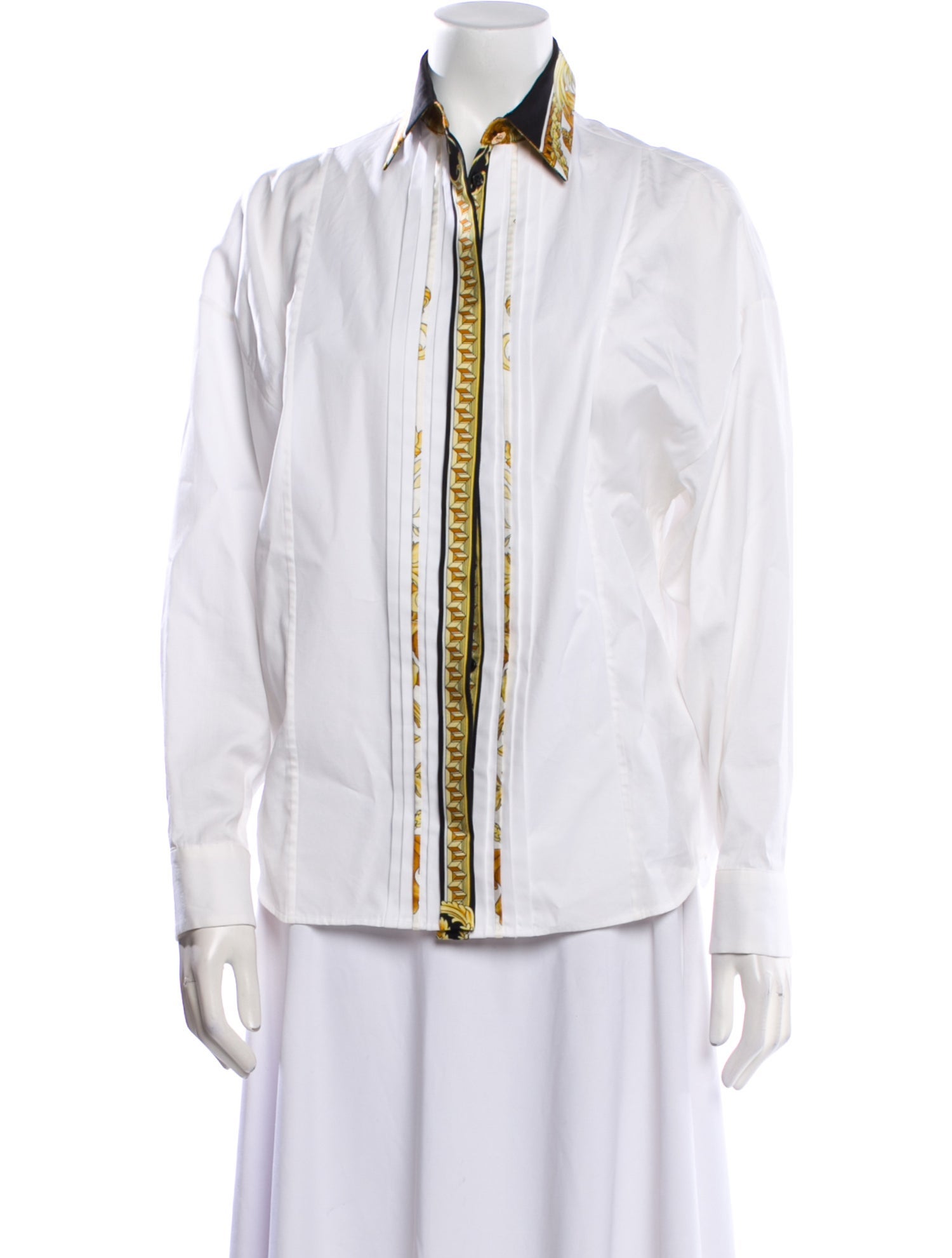 Versace Long Sleeve Button-Up Top