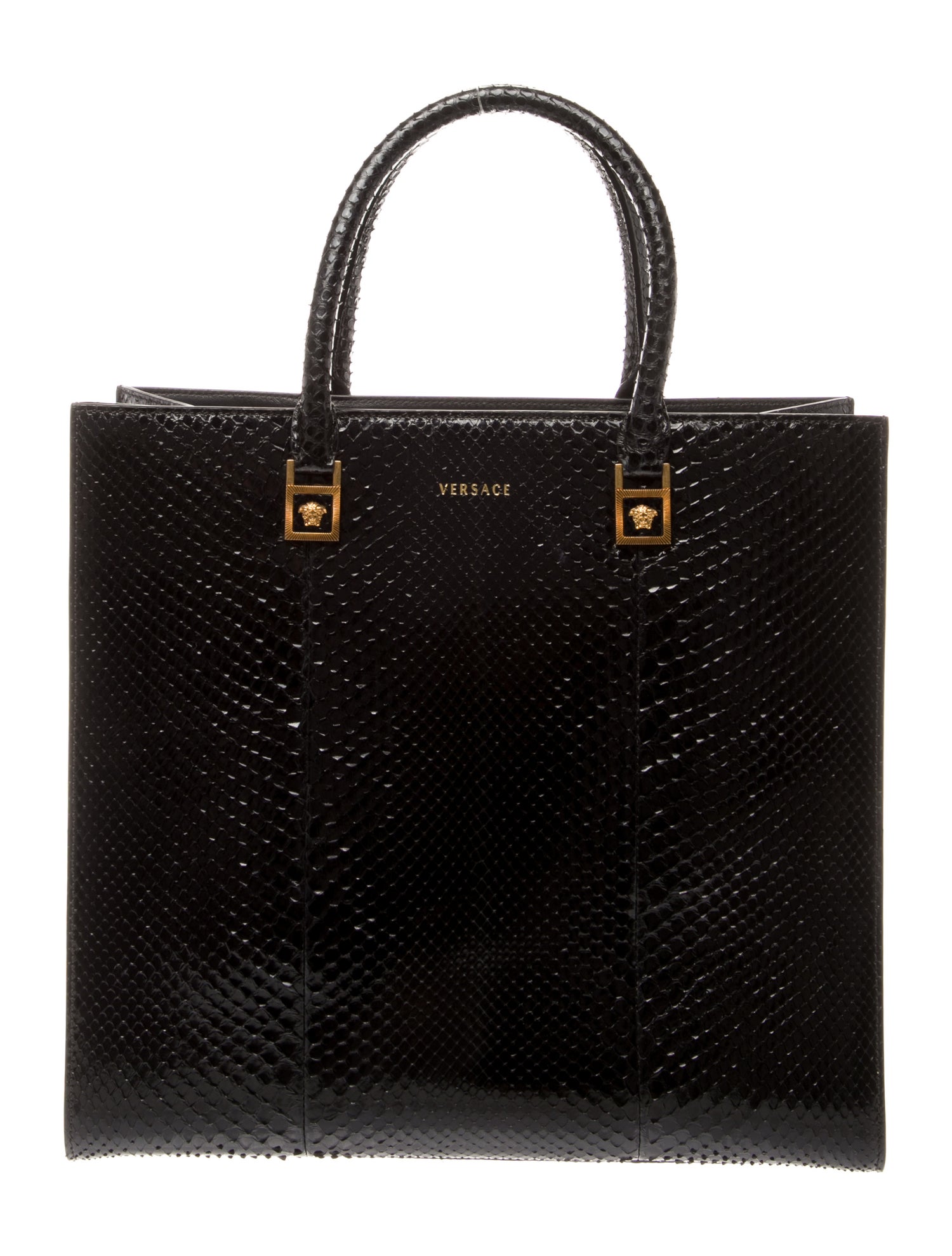 Versace Snakeskin Top Handle Bag