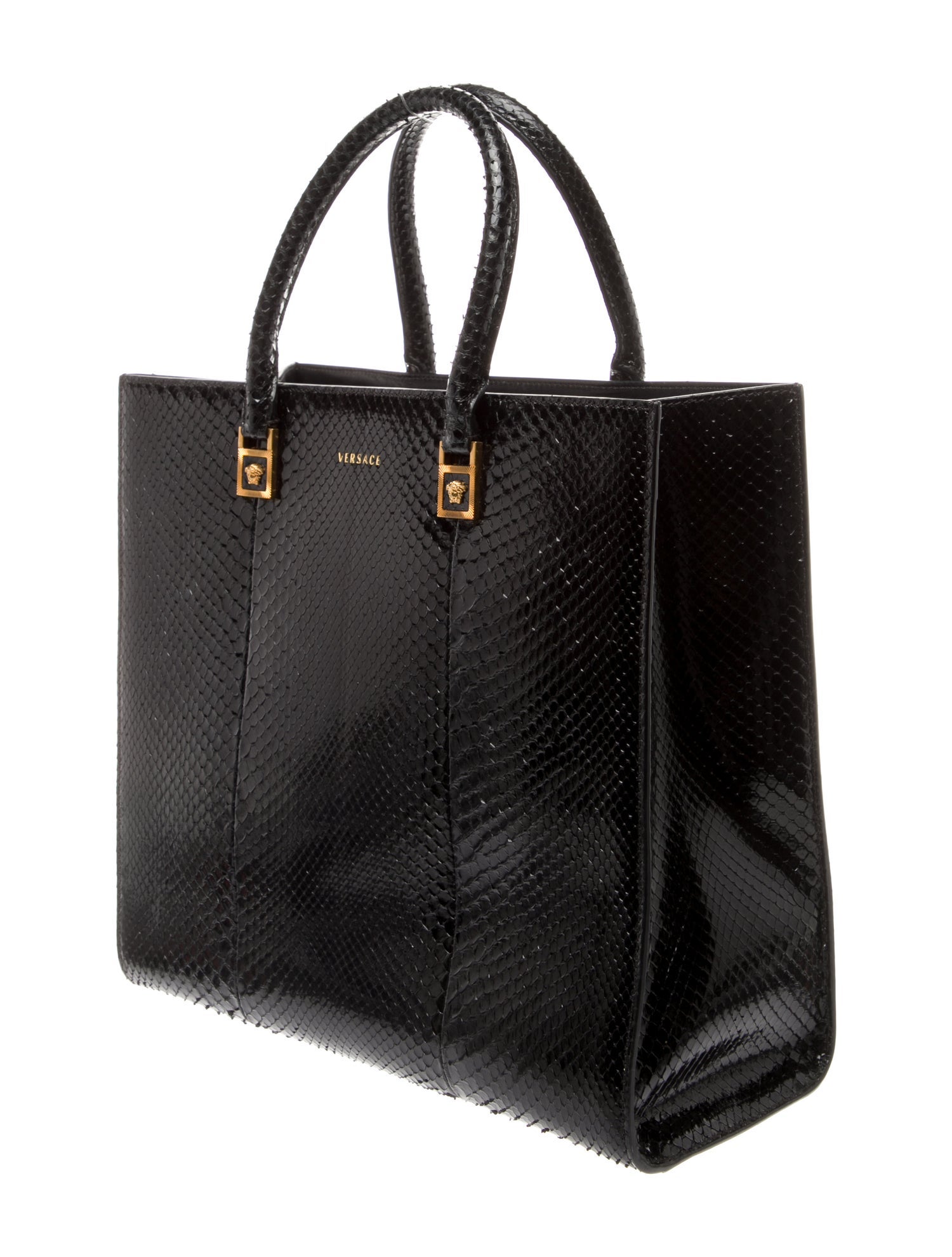 Versace Snakeskin Top Handle Bag