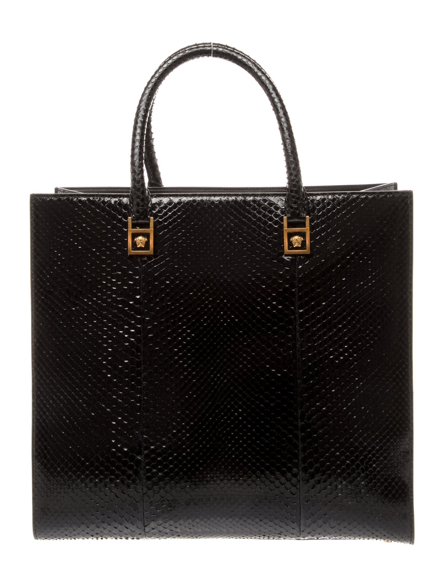 Versace Snakeskin Top Handle Bag