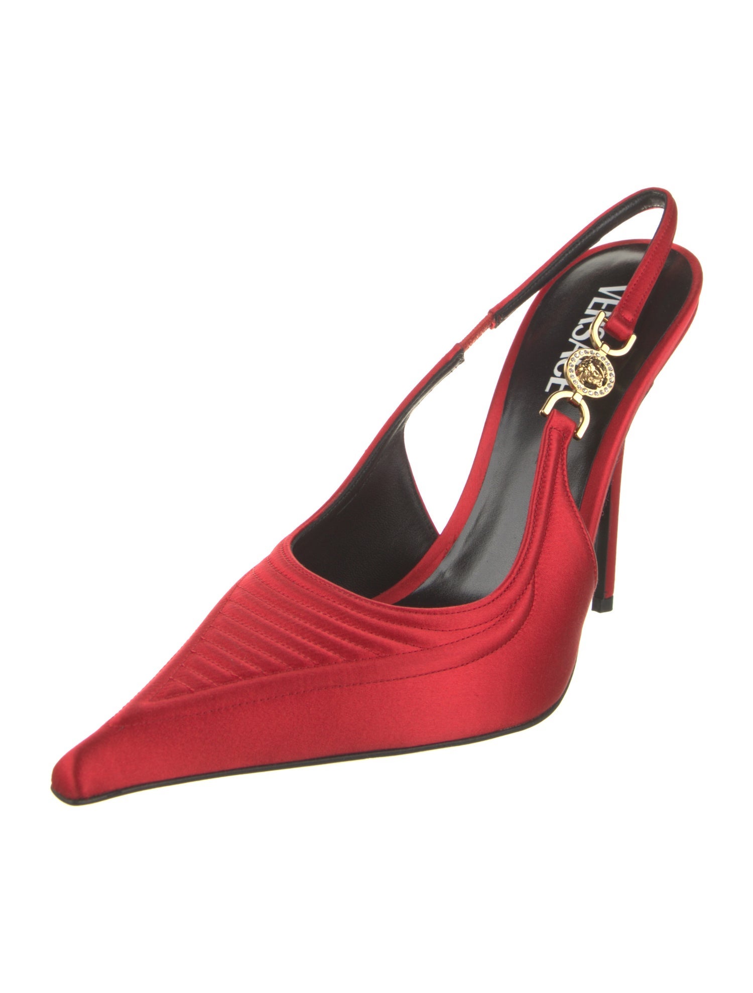 Versace Satin Slingback Pumps w/ Tags