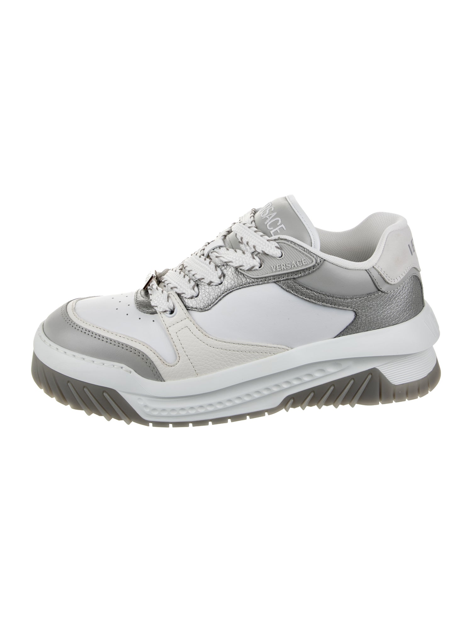 Versace Leather Colorblock Pattern Sneakers w/ Tags