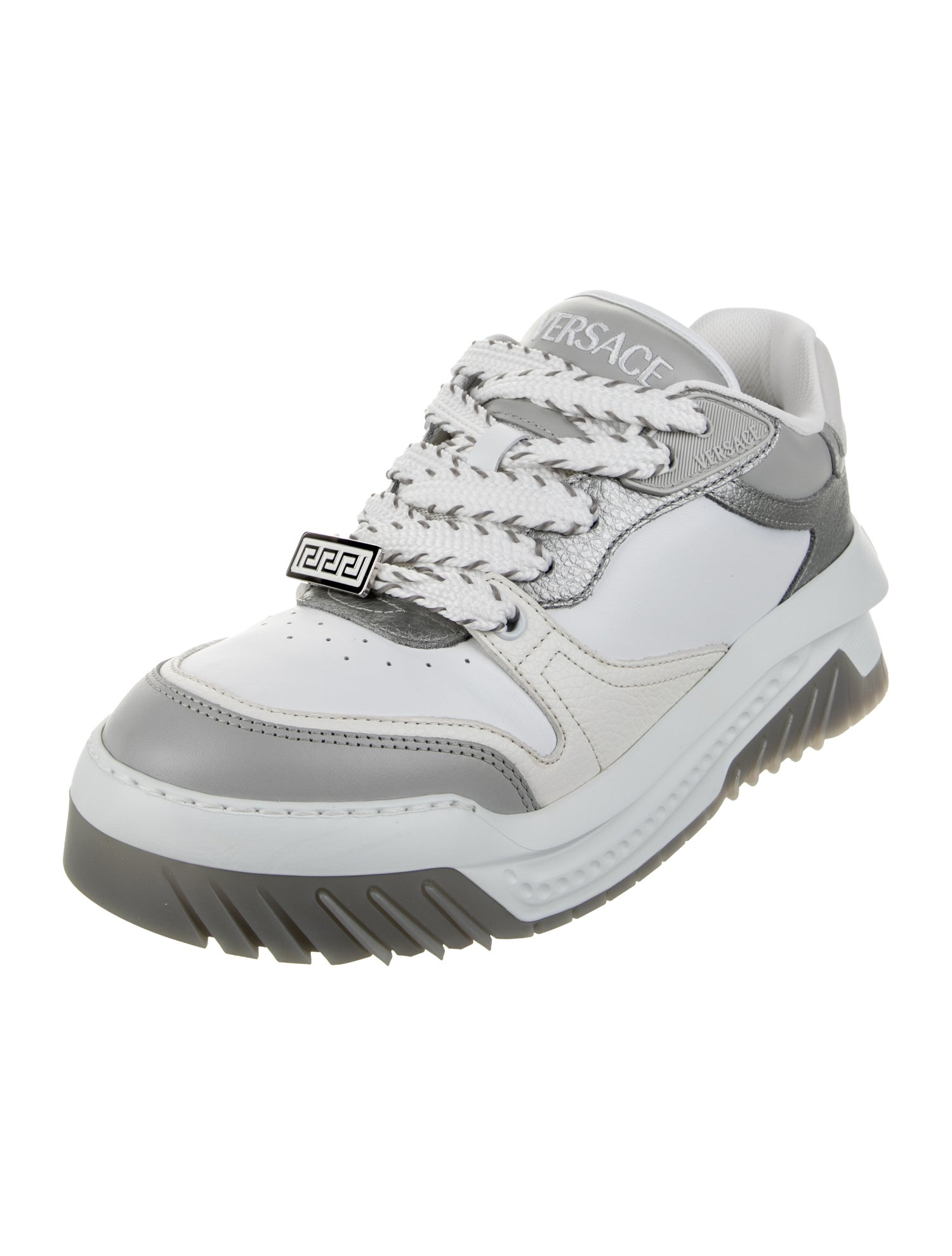 Versace Leather Colorblock Pattern Sneakers w/ Tags