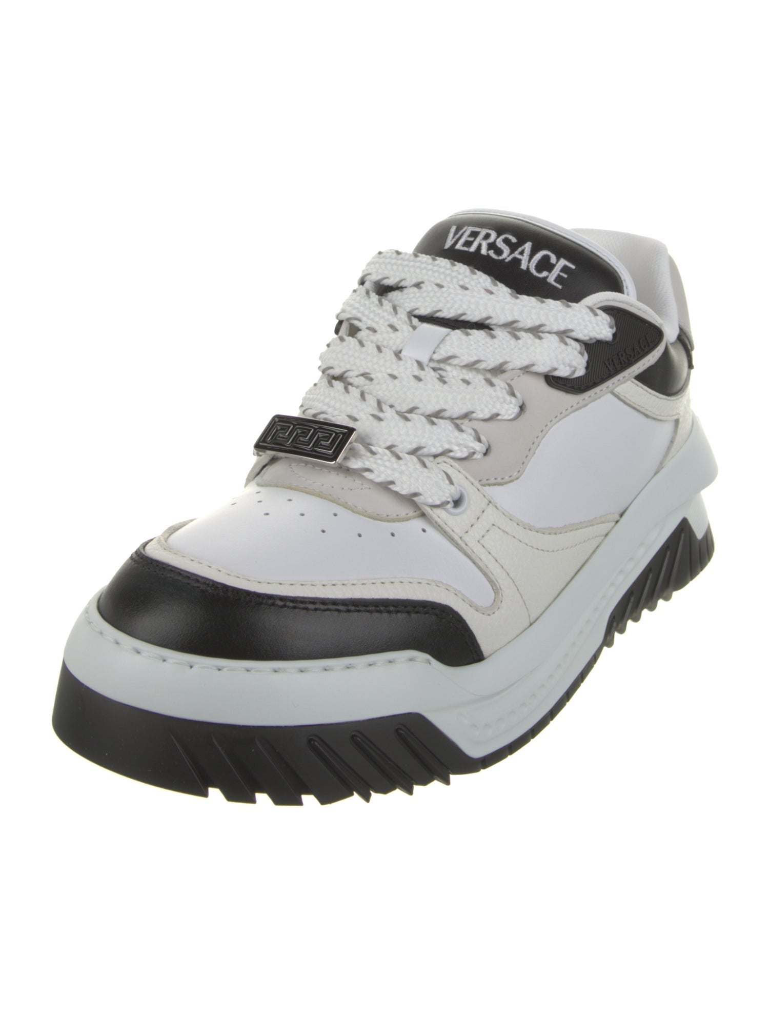 Versace Leather Colorblock Pattern Sneakers w/ Tags