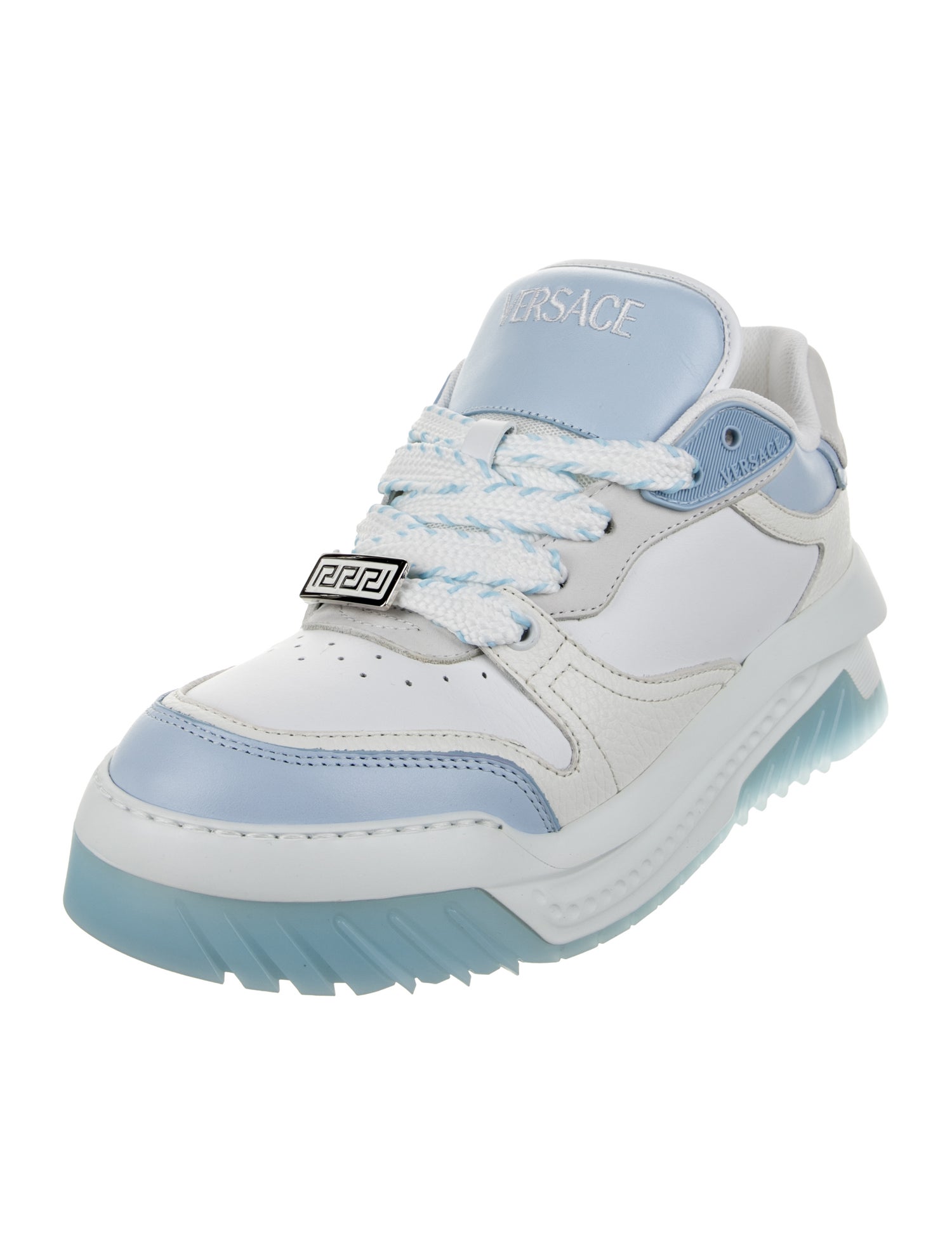 Versace Leather Colorblock Pattern Sneakers w/ Tags