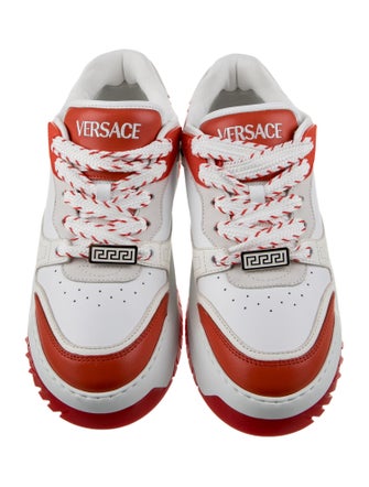 Versace Leather Colorblock Pattern Sneakers