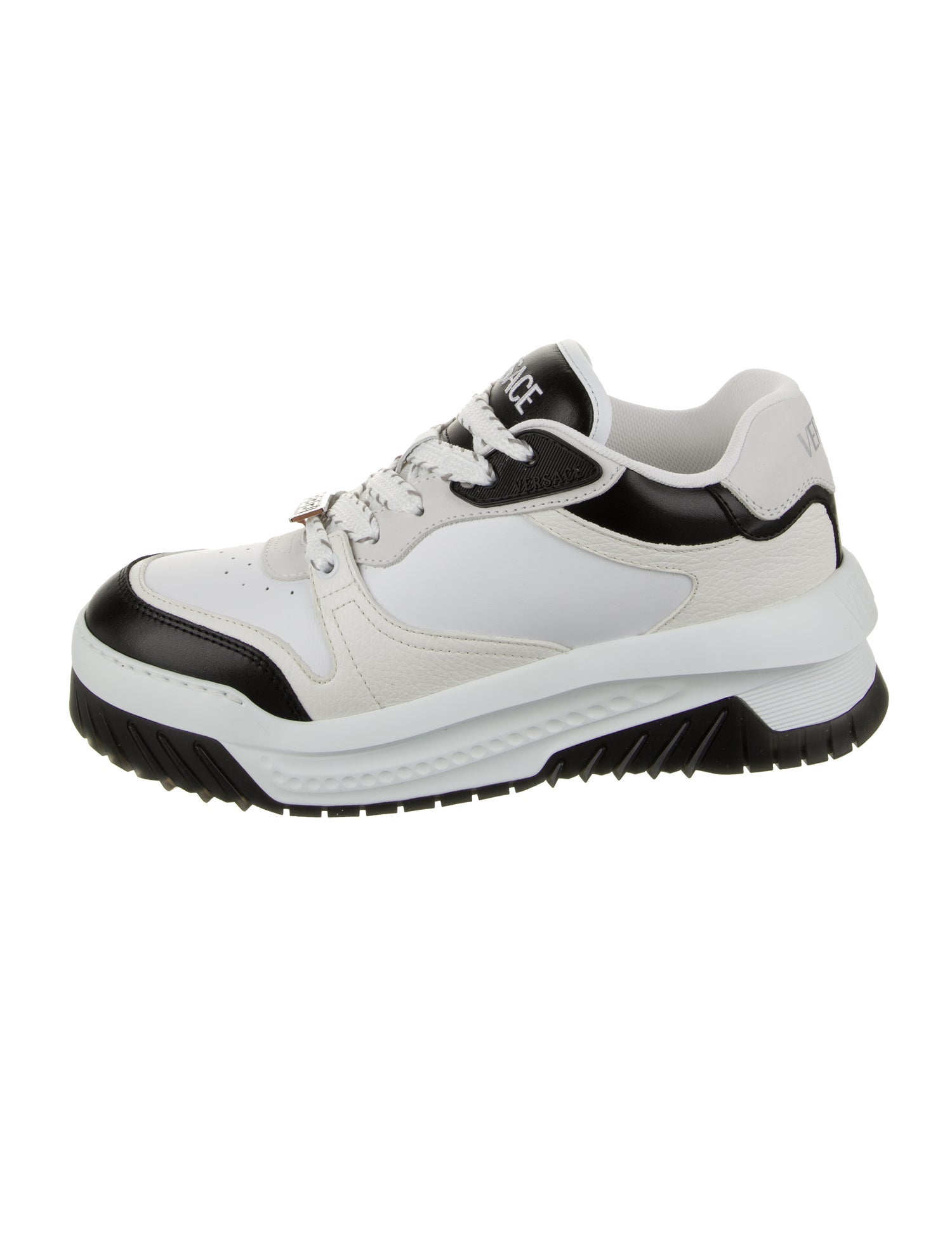 Versace Leather Colorblock Pattern Sneakers w/ Tags