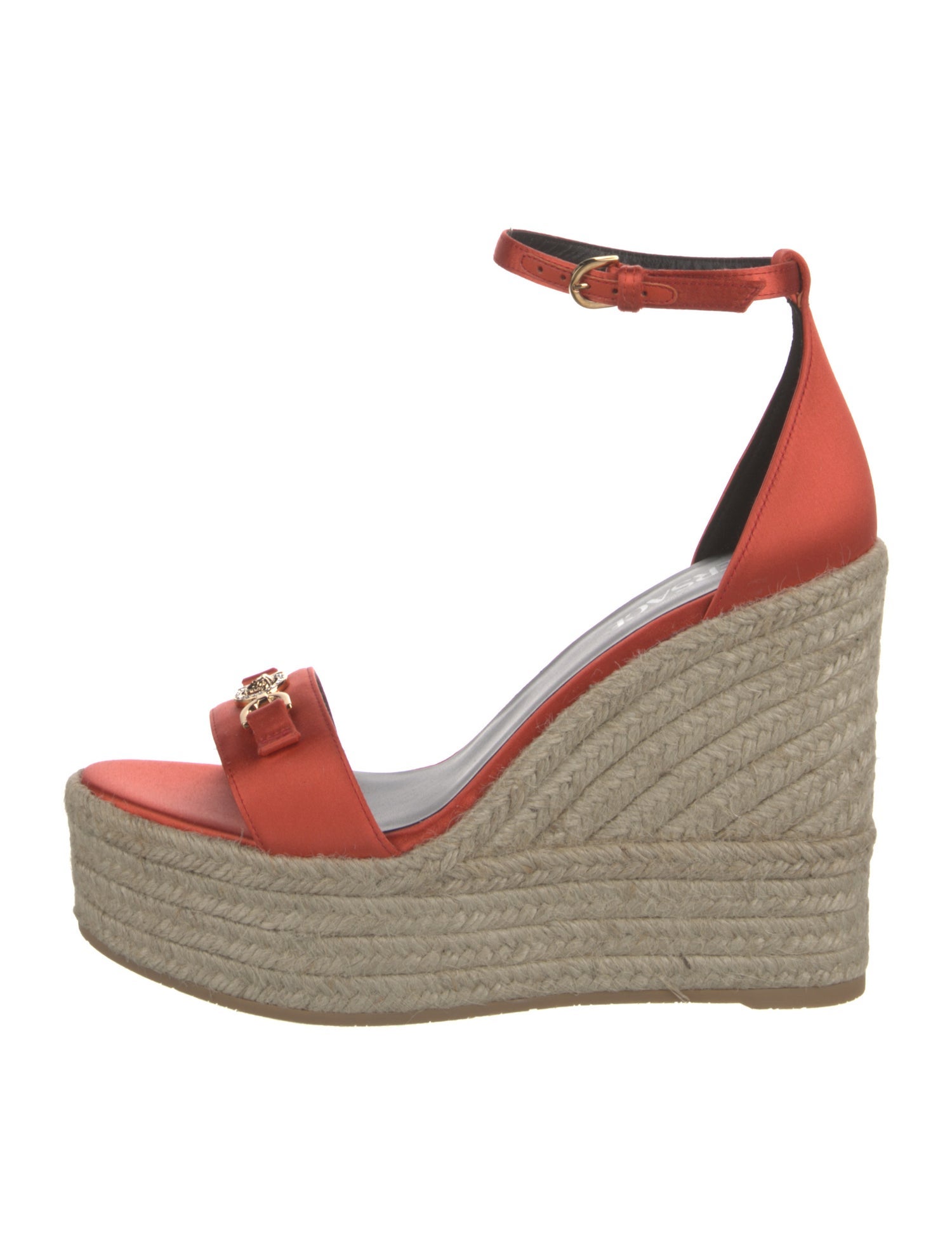 Versace Leather Crystal Embellishments Espadrilles w/ Tags