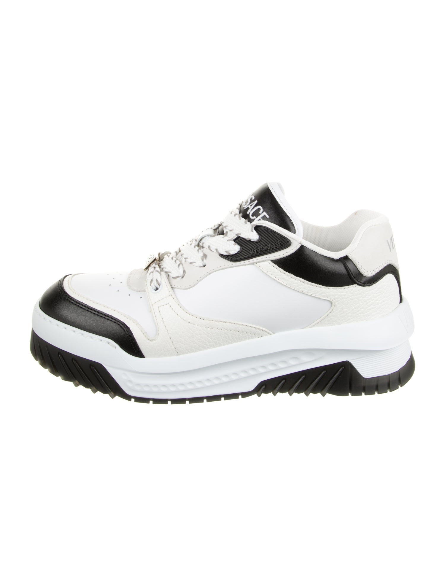 Versace Leather Colorblock Pattern Sneakers