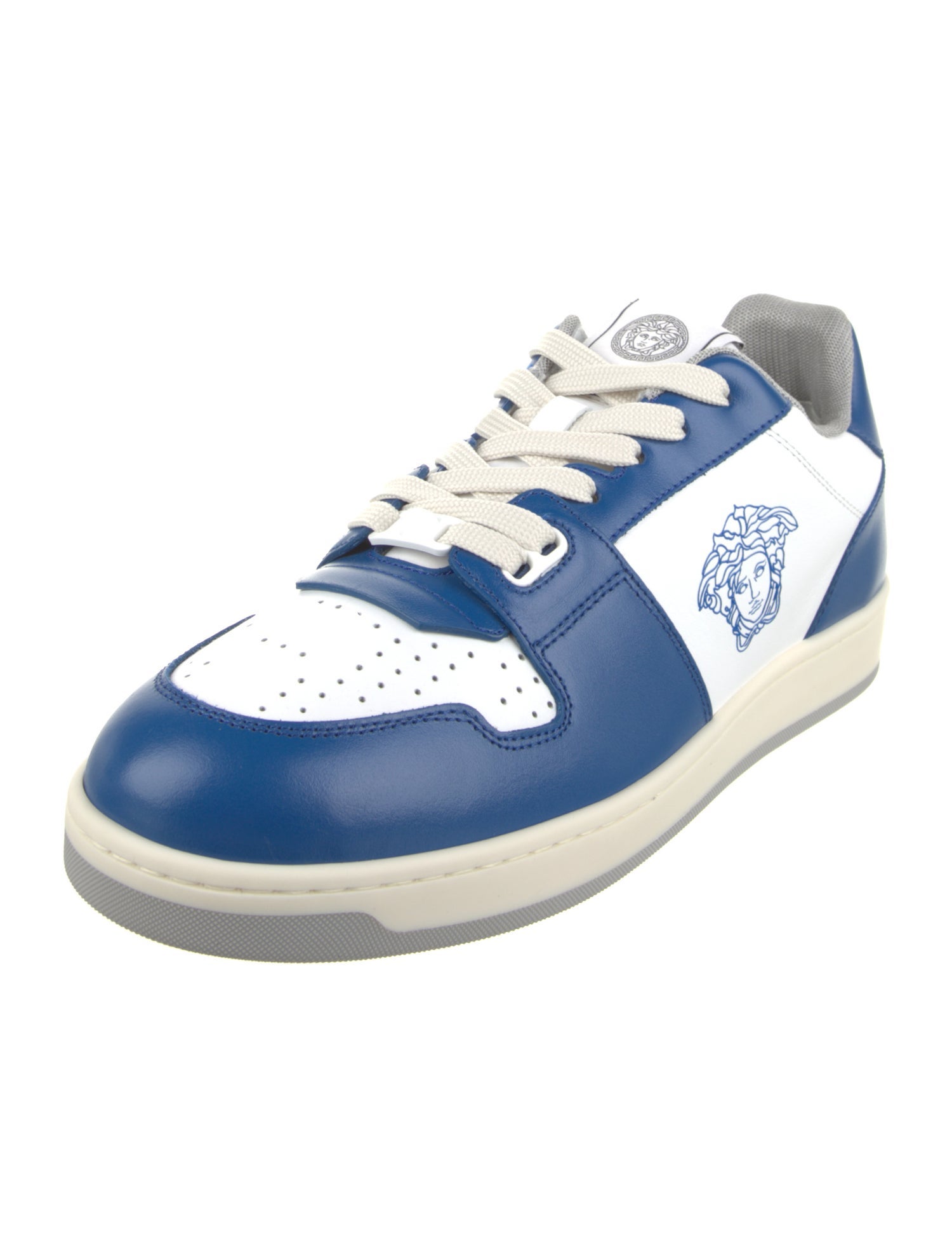 Versace Leather Colorblock Pattern Sneakers