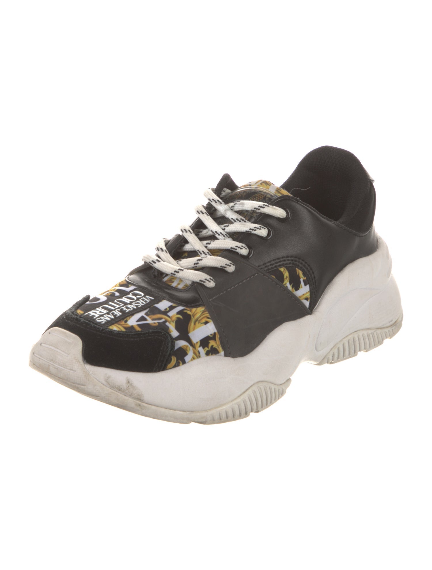 Versace Leather Studded Accents Chunky Sneakers