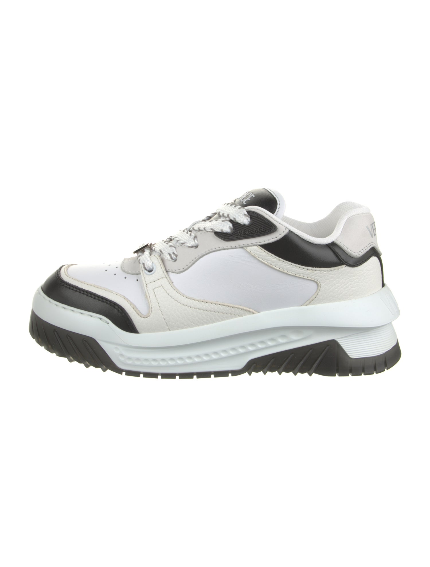 Versace Leather Colorblock Pattern Sneakers