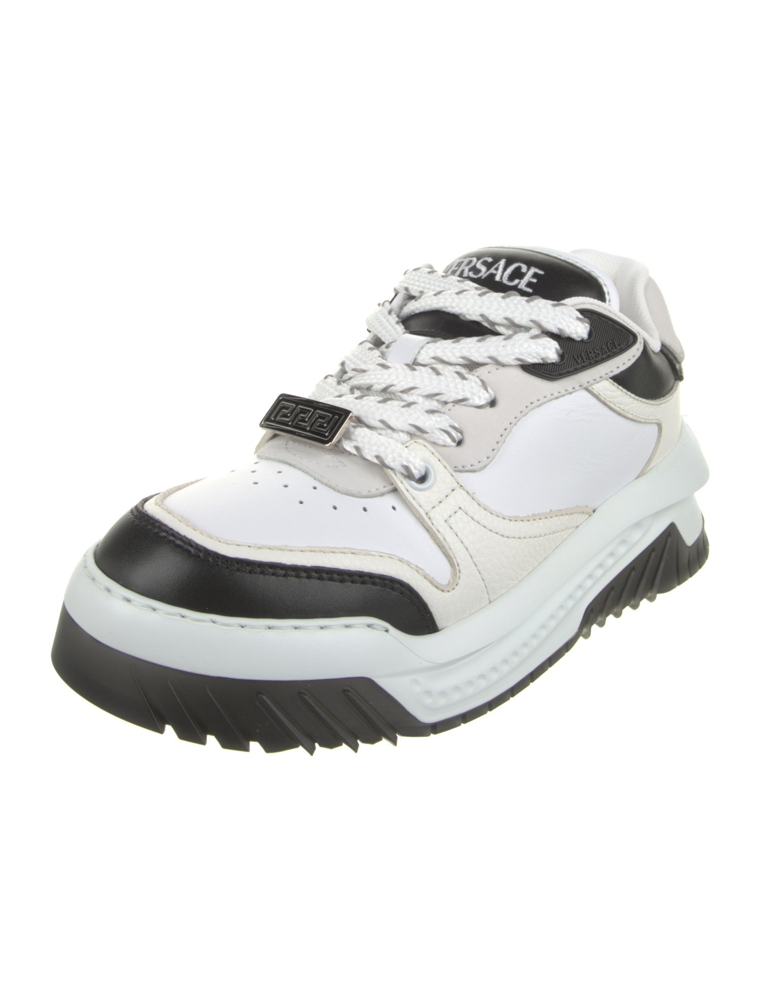 Versace Leather Colorblock Pattern Sneakers
