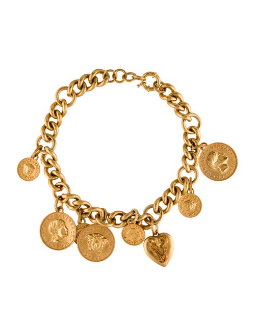 Versace Coin Drop Ornament Necklace