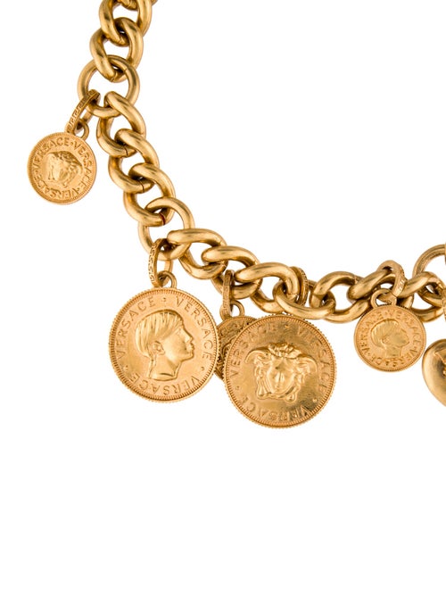 Versace Coin Drop Ornament Necklace