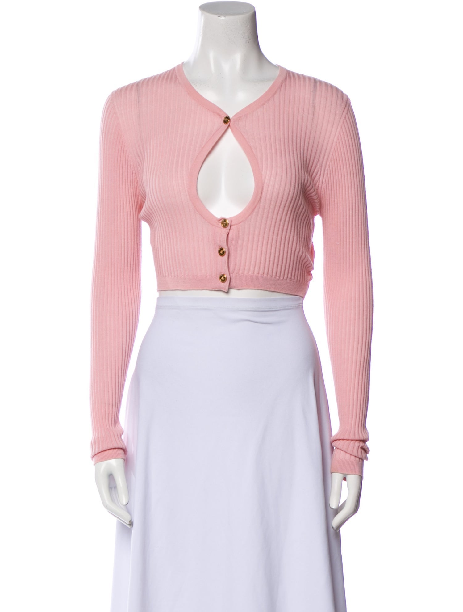 Versace Wool V-Neck Crop Top