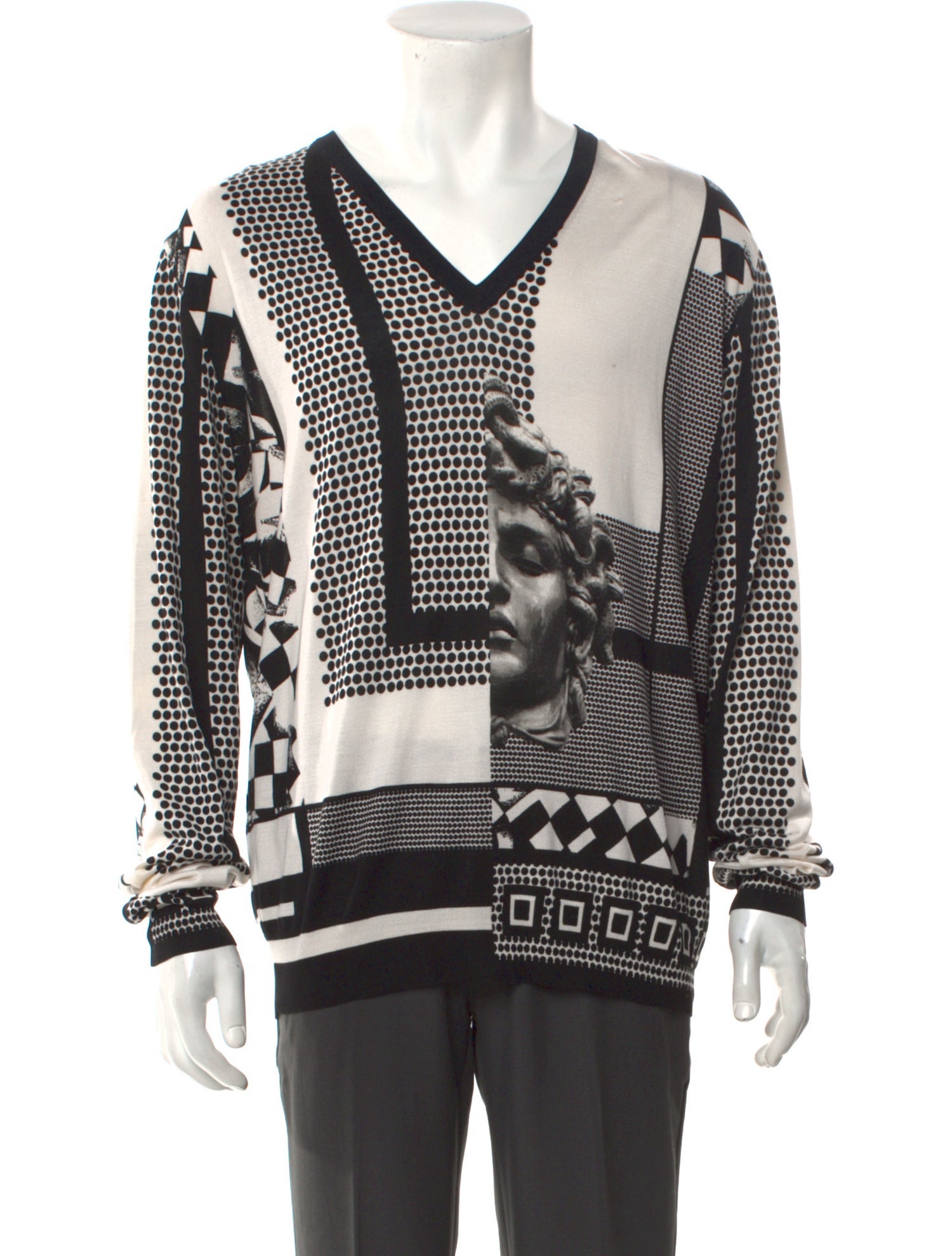 Versace Silk Graphic Print Pullover