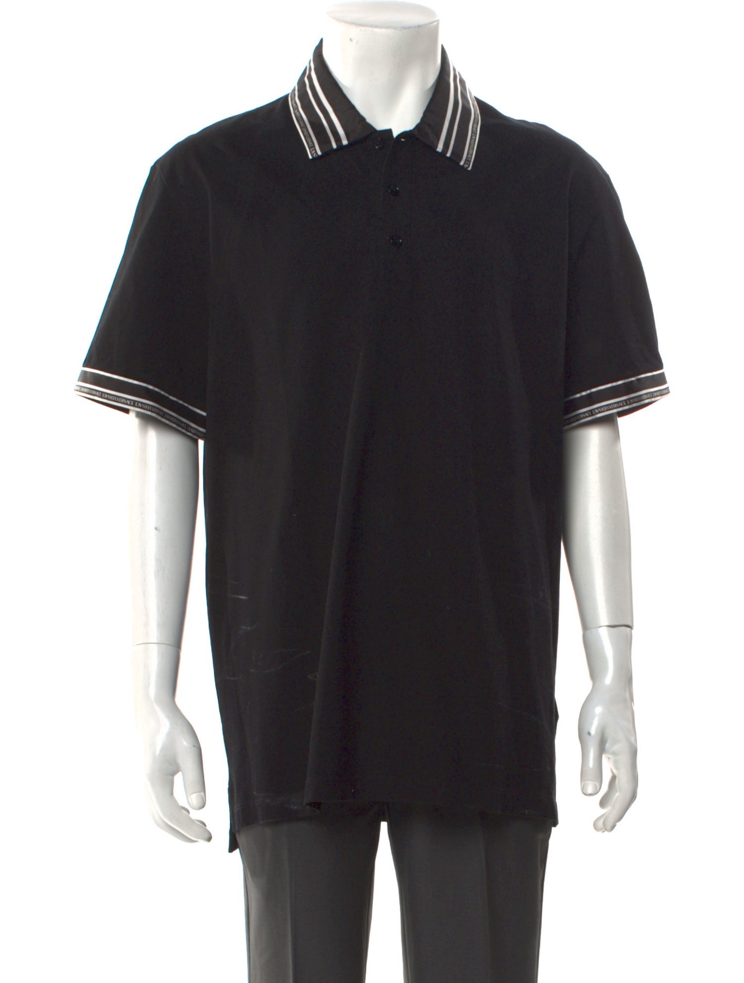 Versace Striped Collar Polo Shirt