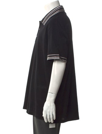 Versace Striped Collar Polo Shirt