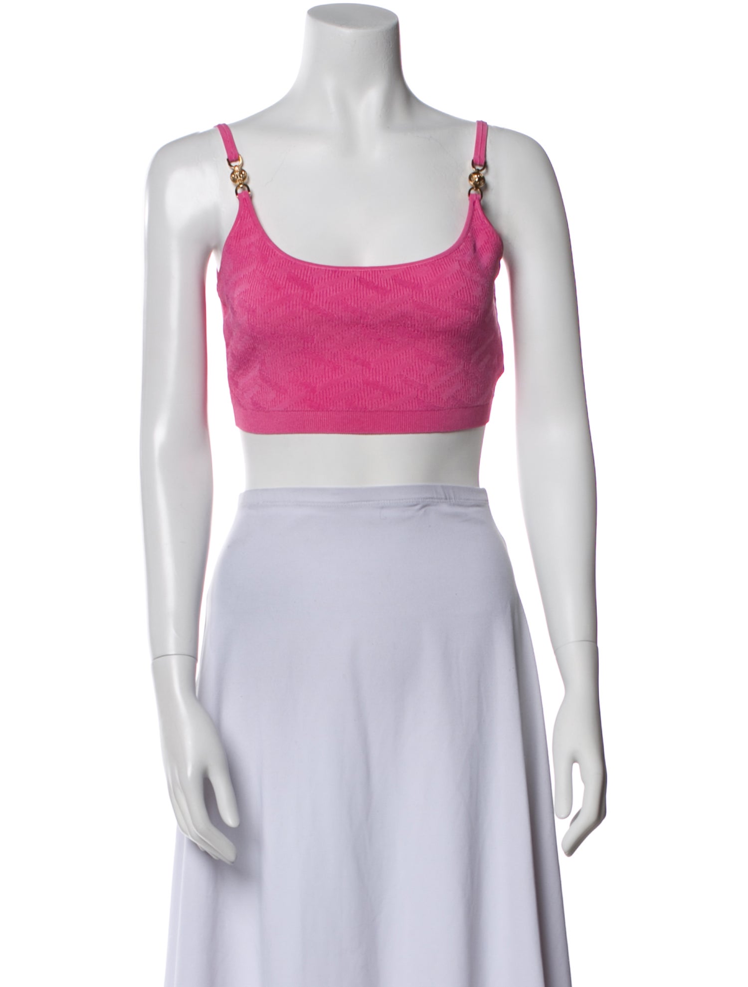 Versace Nylon Scoop Neck Crop Top