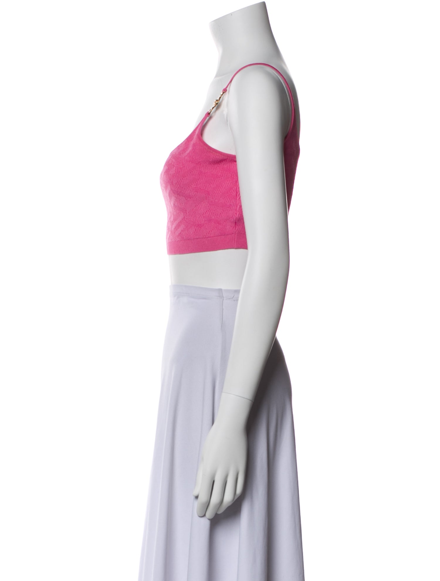 Versace Nylon Scoop Neck Crop Top