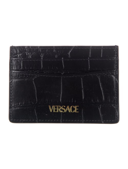 Versace Medusa Insignia Embossed Leather Card Holder
