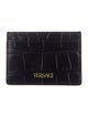 Versace Medusa Insignia Embossed Leather Card Holder