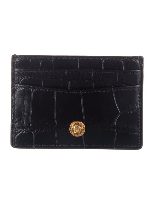 Versace Medusa Insignia Embossed Leather Card Holder