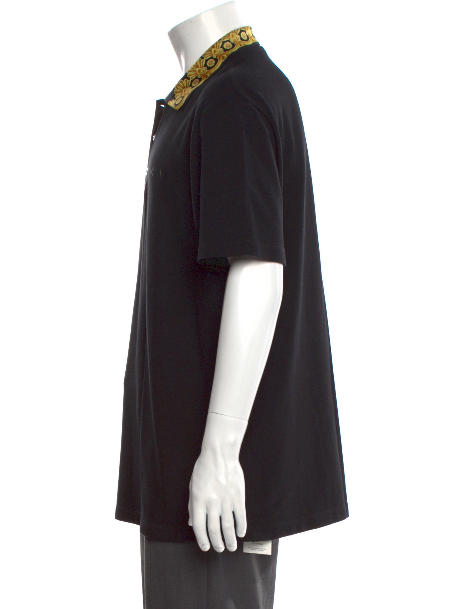 Versace Printed Collar Polo Shirt