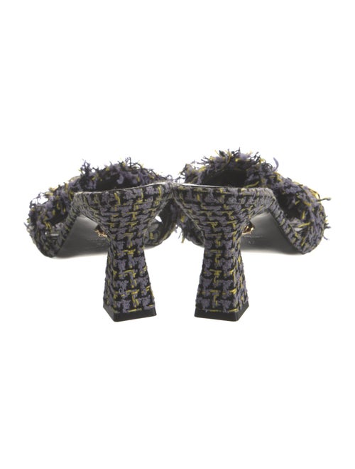 Versace Tweed Pattern Tweed Slides