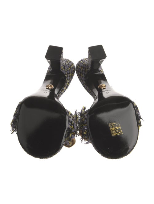 Versace Tweed Pattern Tweed Slides