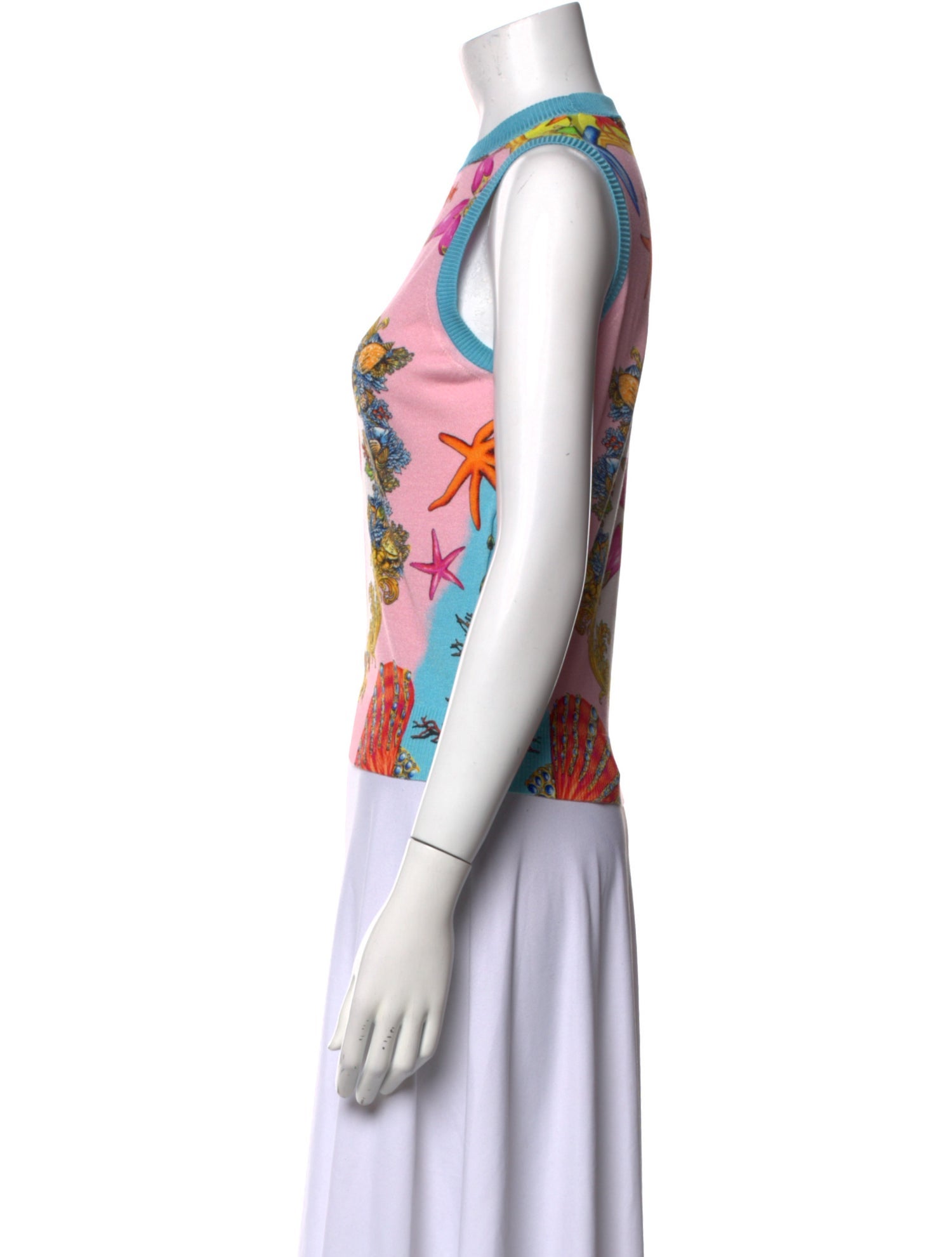 Versace Silk Floral Print Top