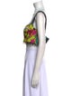Versace Printed Square Neckline Crop Top