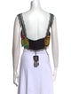 Versace Printed Square Neckline Crop Top