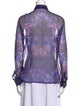 Versace Silk Floral Print Button-Up Top