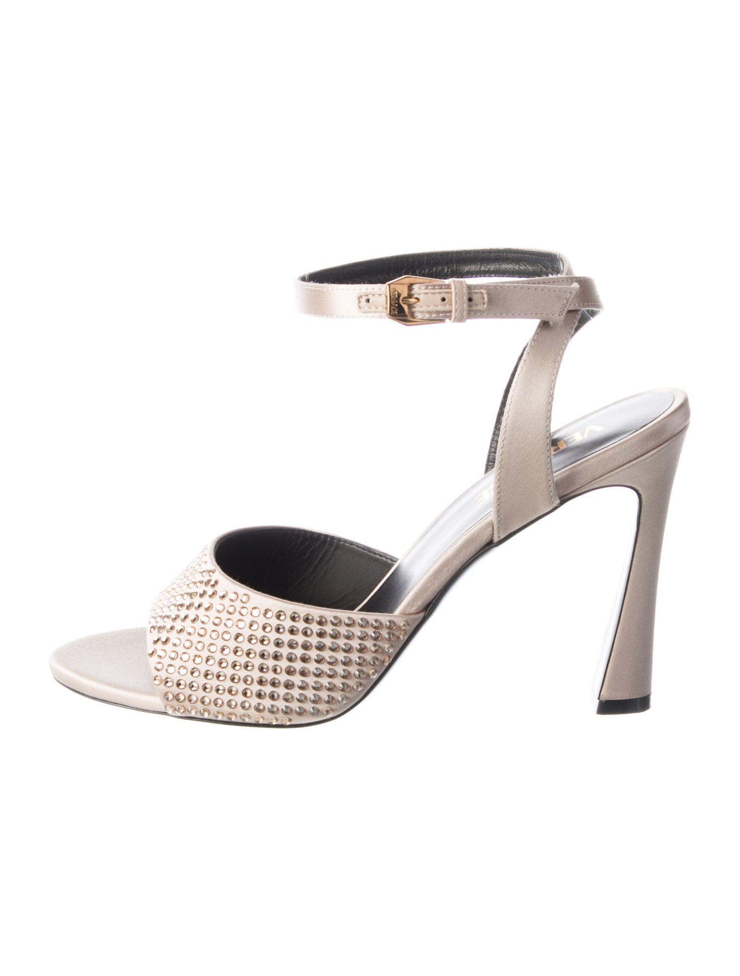 Versace Satin Crystal Embellishments Sandals w/ Tags