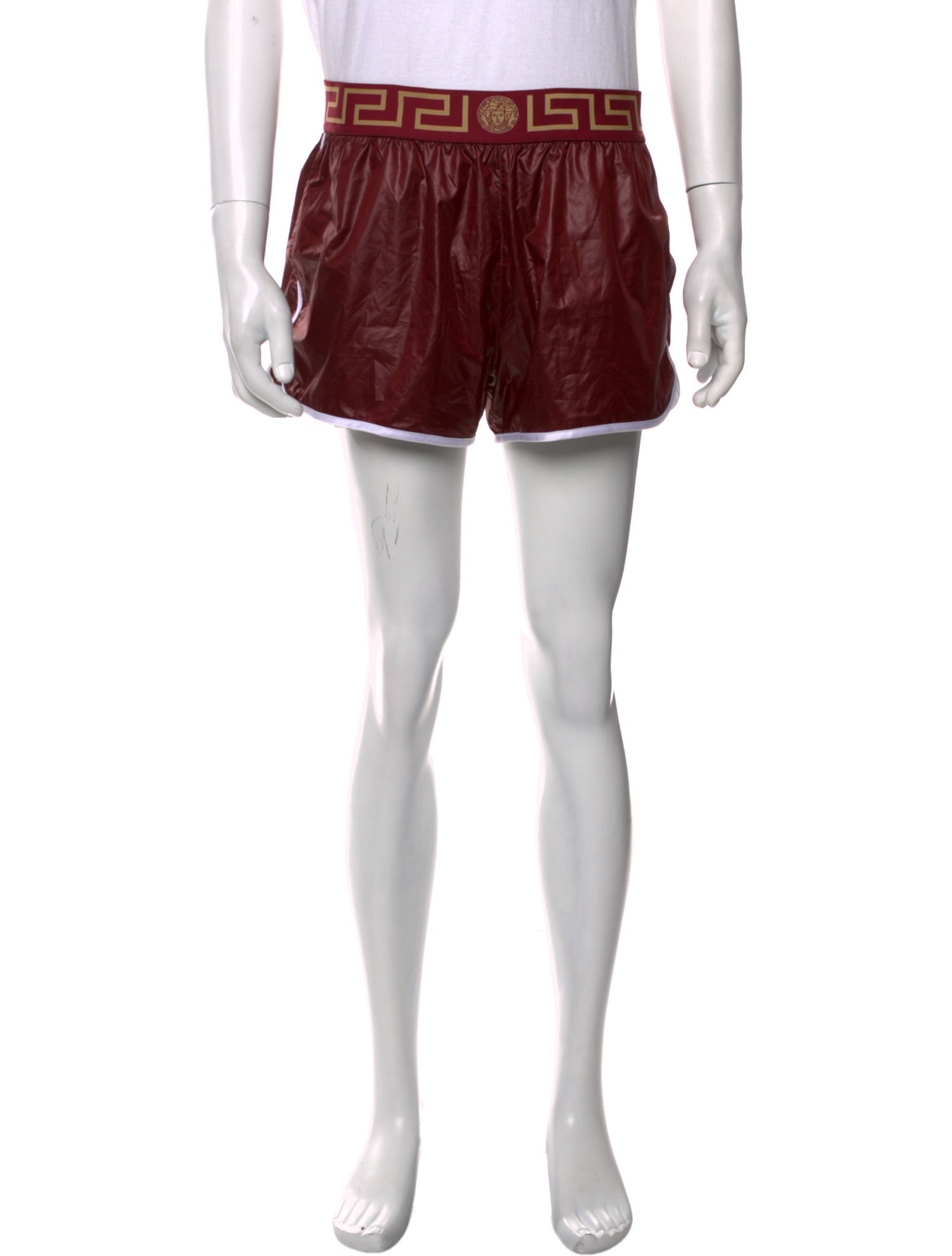 Versace Graphic Print Mesh Accents Swim Trunks