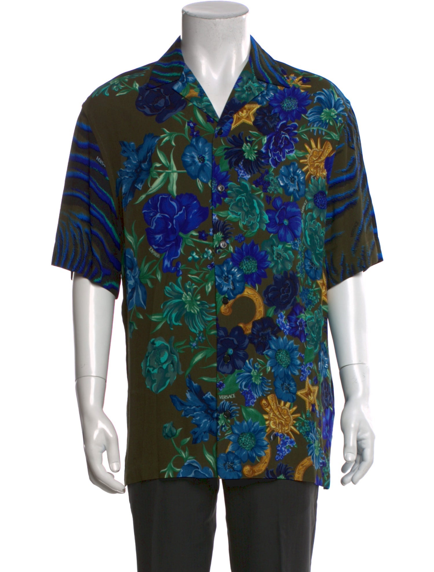 Versace Floral Print Short Sleeve Shirt