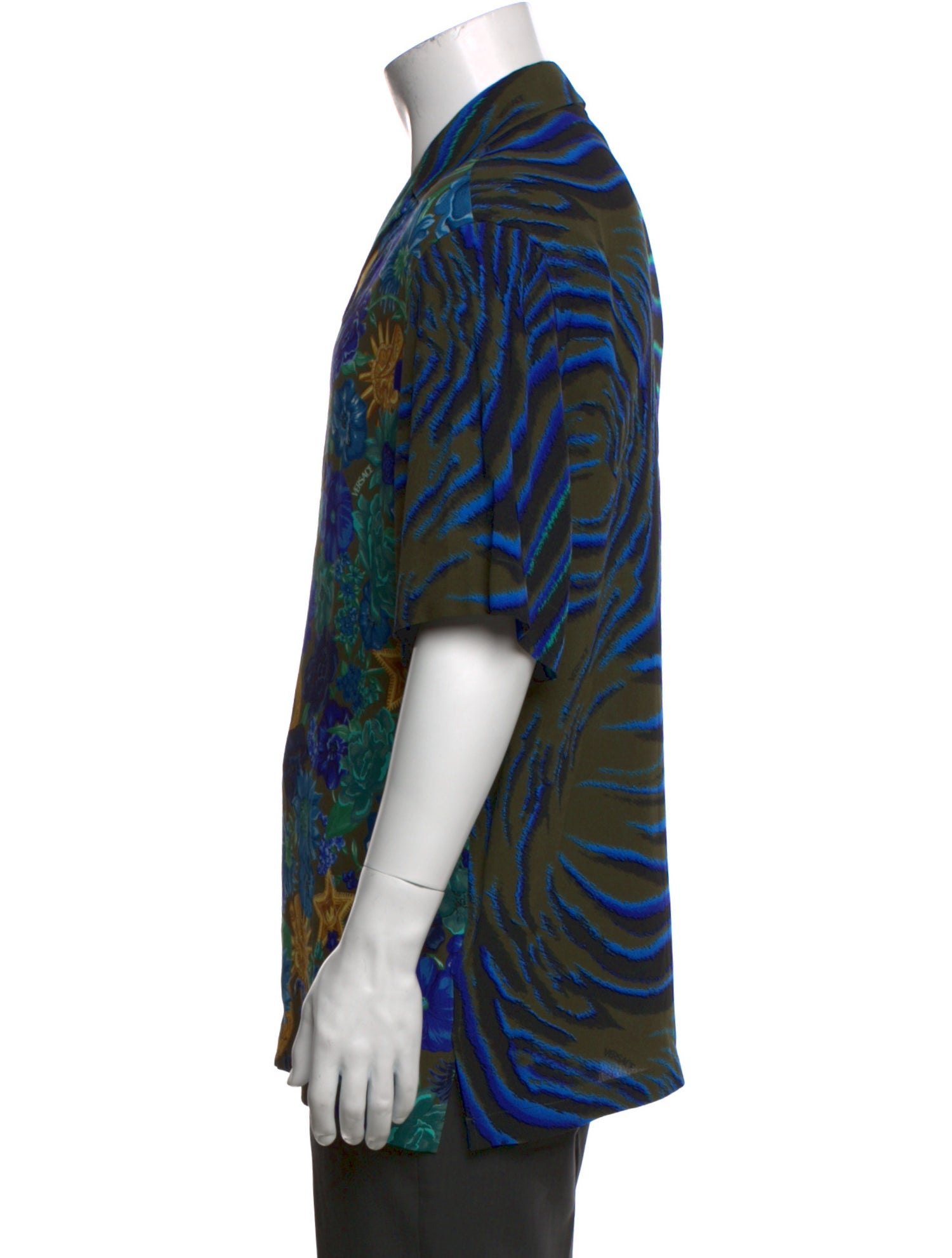 Versace Floral Print Short Sleeve Shirt