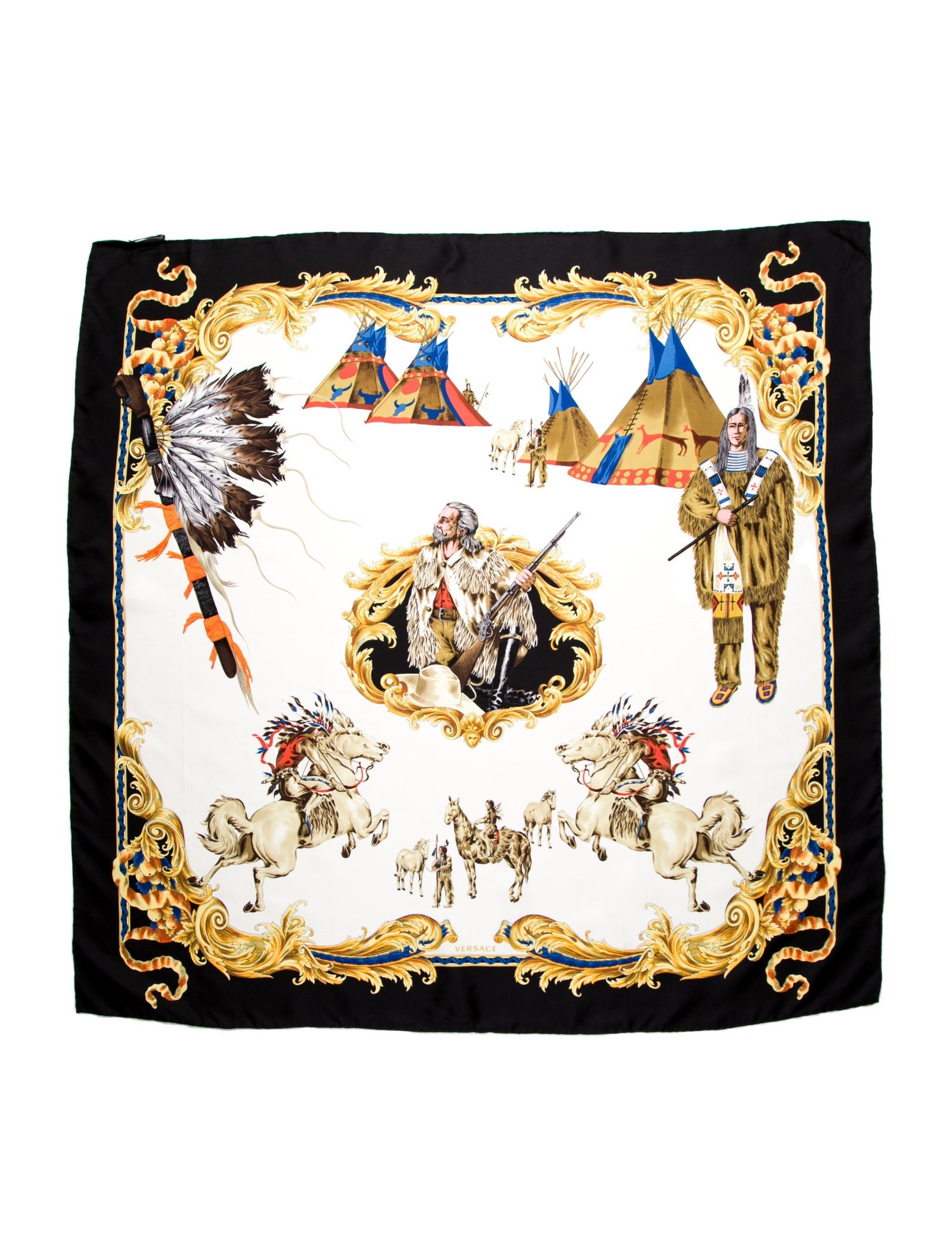 Versace Silk Medusa Insignia Scarf