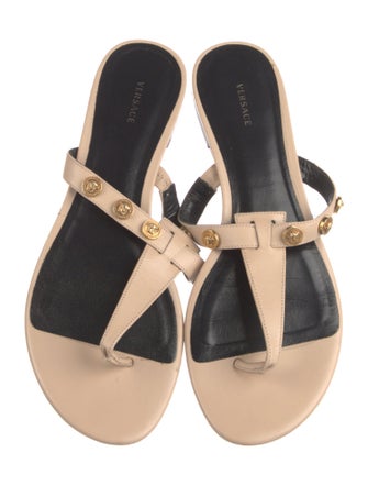 Versace Leather Studded Accents Slides