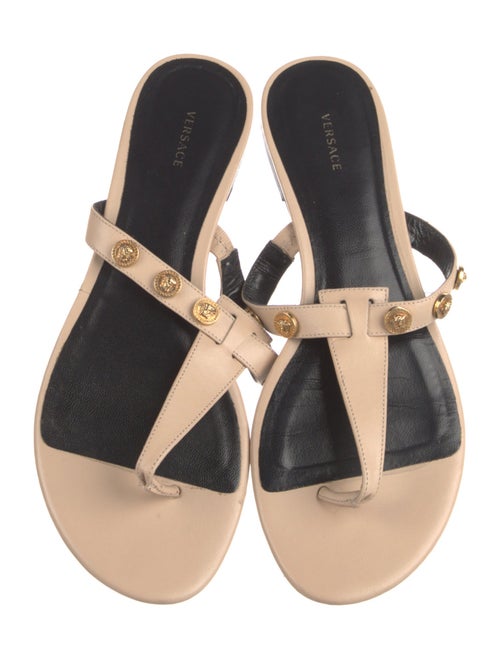 Versace Leather Studded Accents Slides