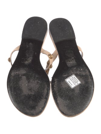 Versace Leather Studded Accents Slides