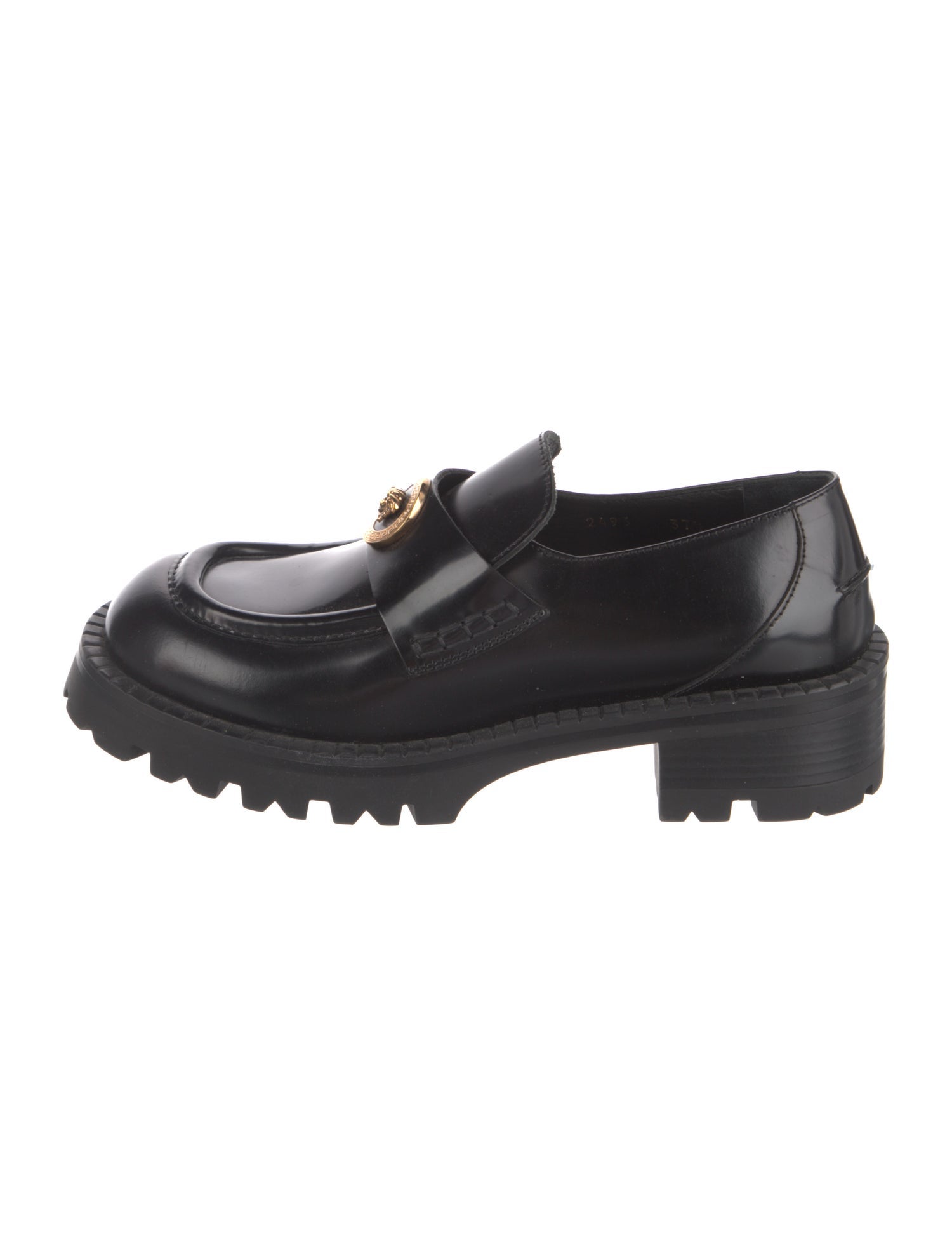 Versace Medusa Insignia Leather Loafers