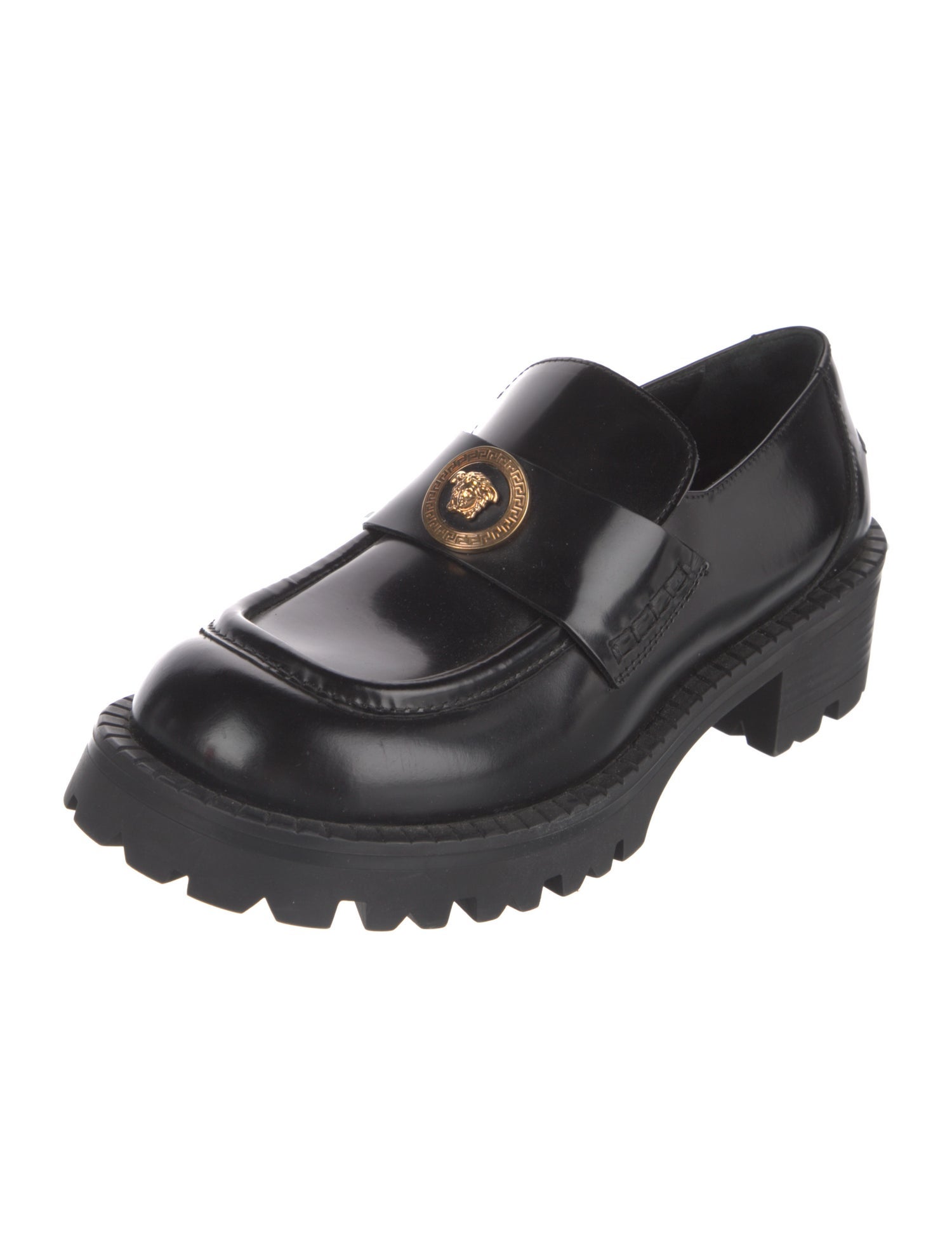 Versace Medusa Insignia Leather Loafers