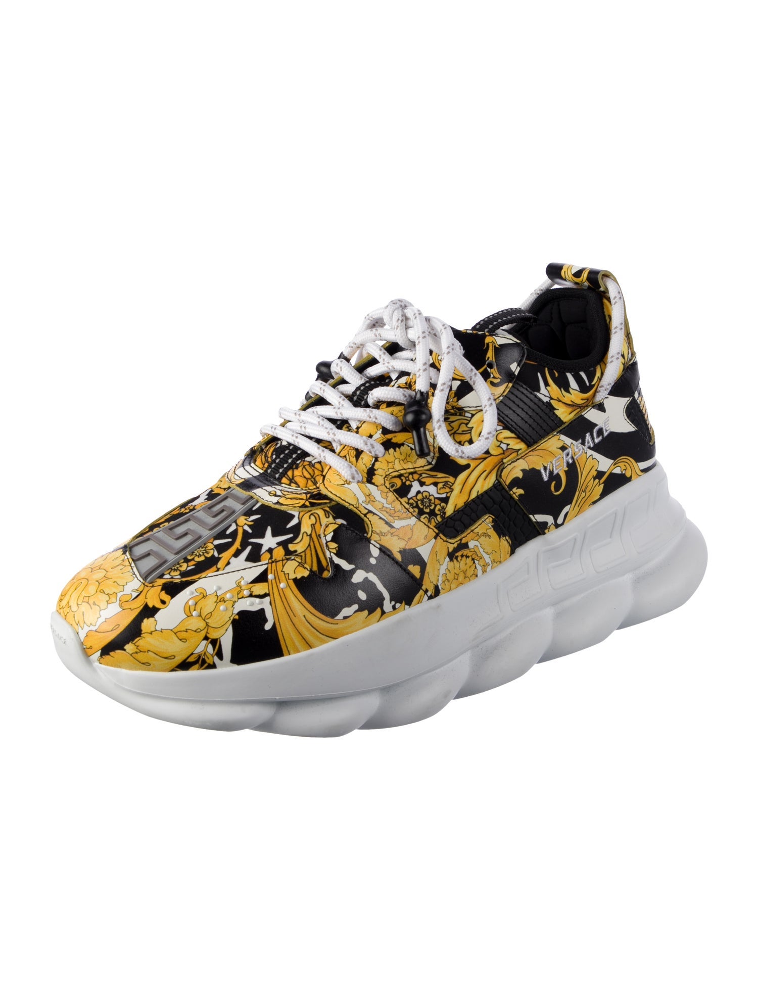 Versace Leather Animal Print Sneakers