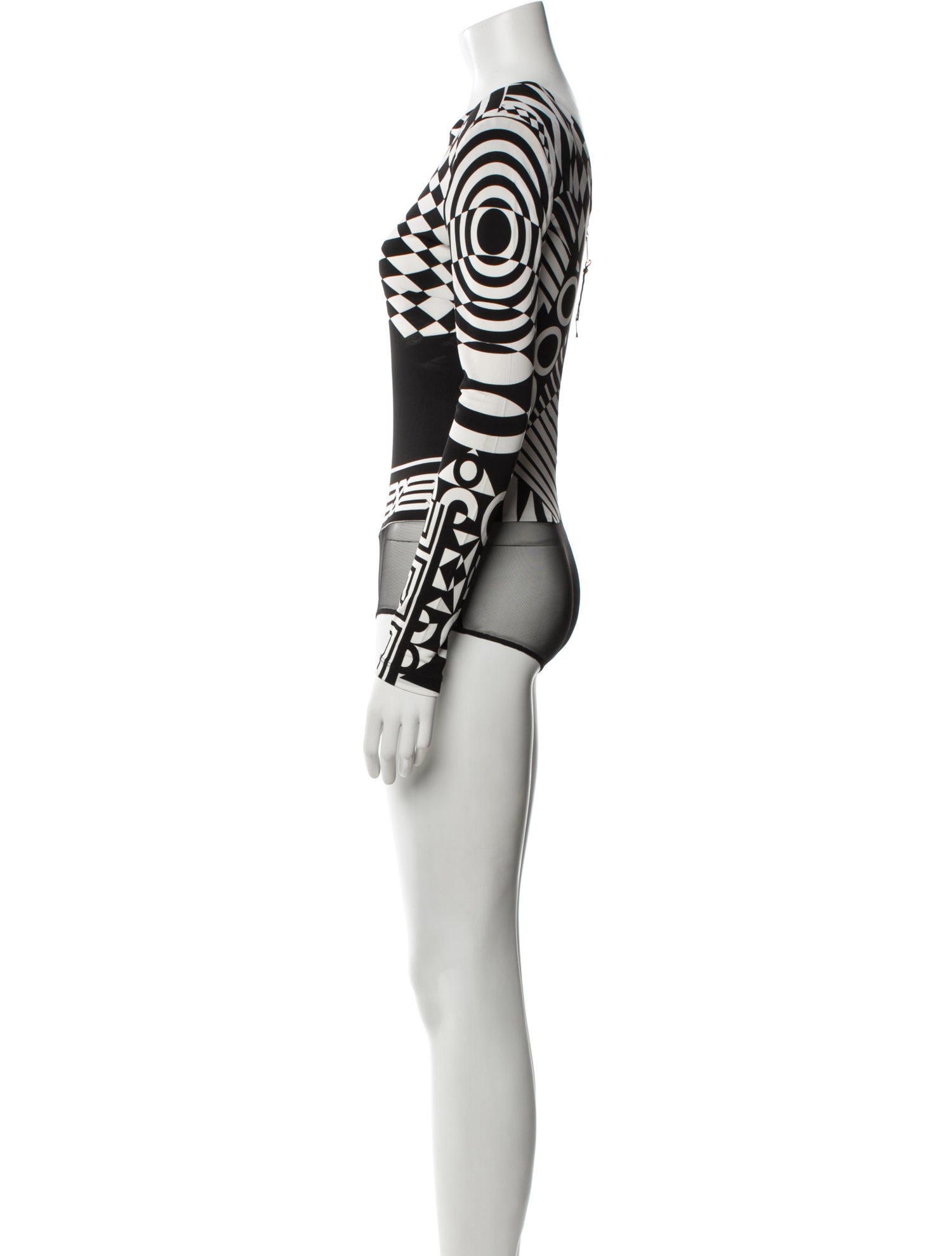 Versace Printed Bateau Neckline Bodysuit
