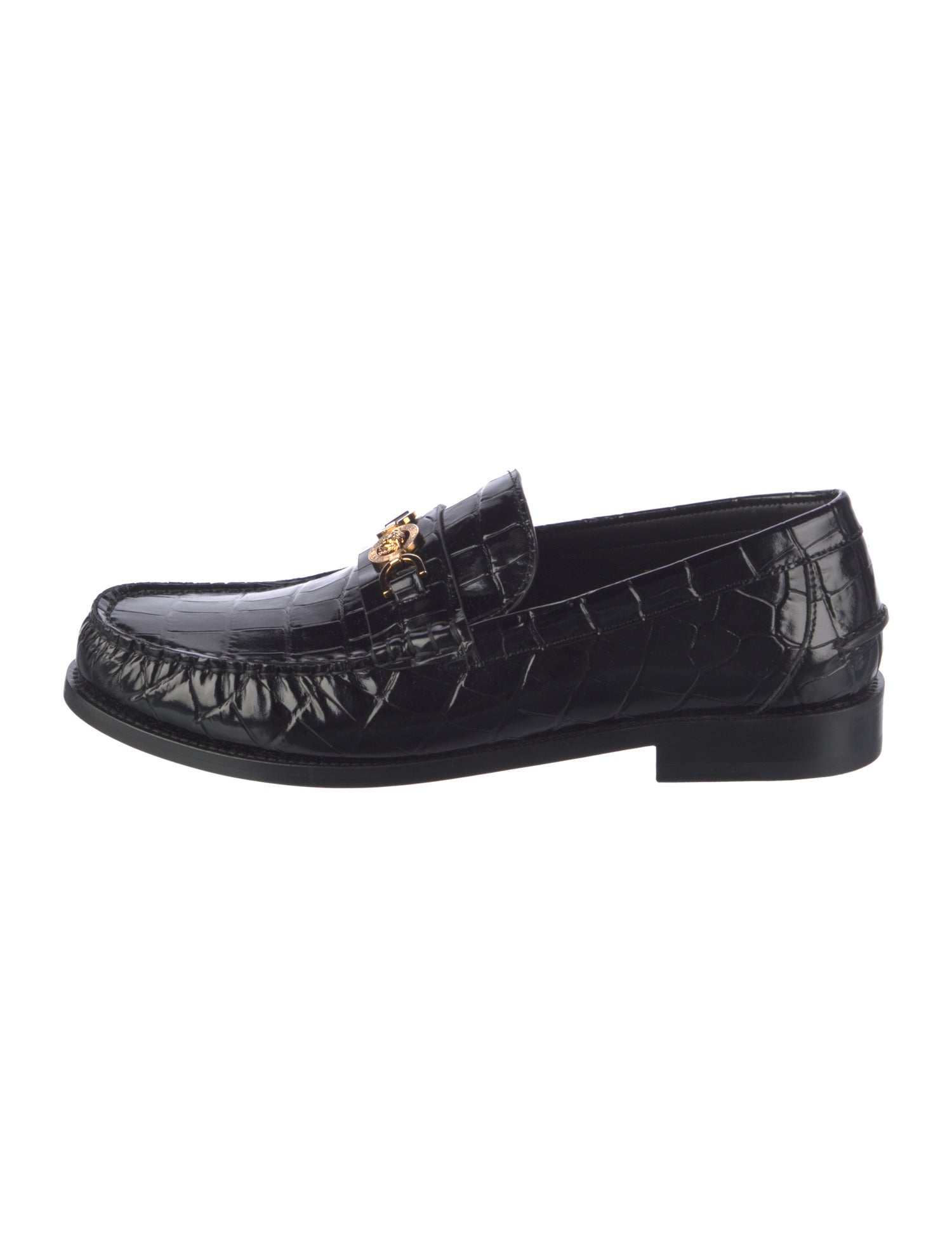 Versace Medusa Insignia Leather Dress Loafers
