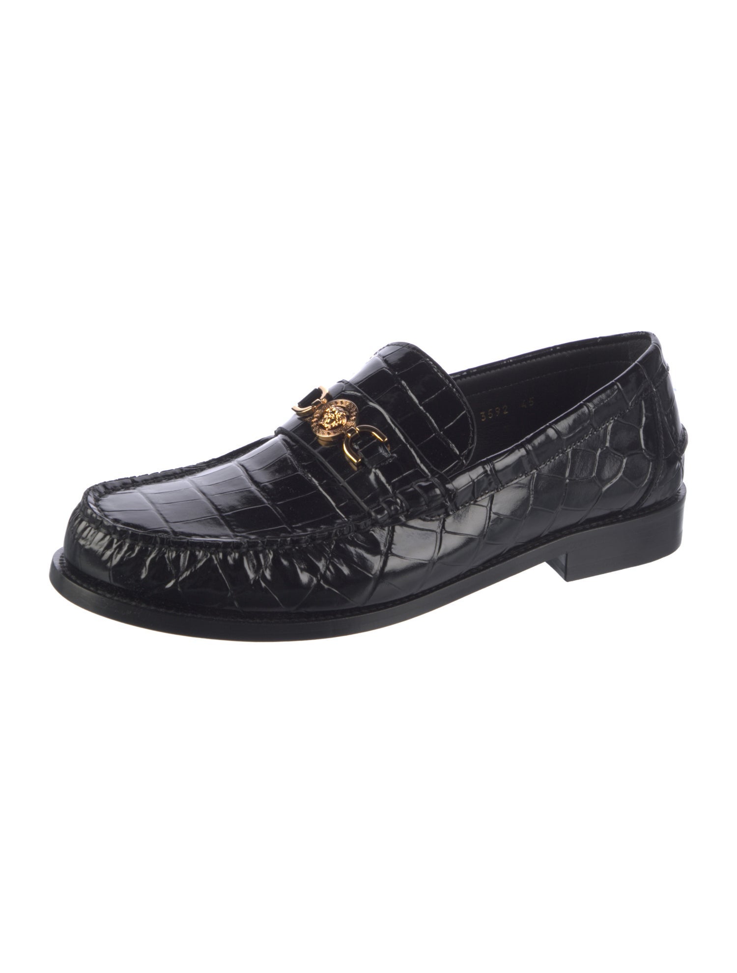 Versace Medusa Insignia Leather Dress Loafers