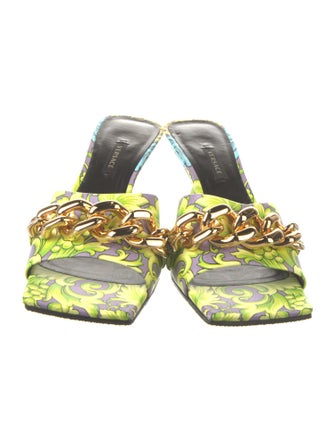 Versace Leather Printed Slides